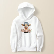 Moody Highland Cow Kids Hoodie Sweatshirt