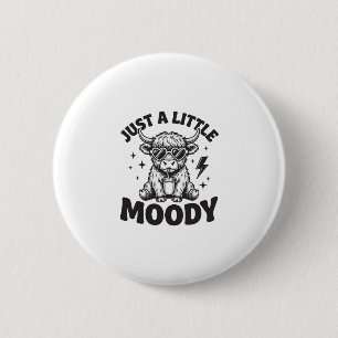 Moody Highland Cow Vintage Engraving Shirt Design_ 6 Cm Round Badge