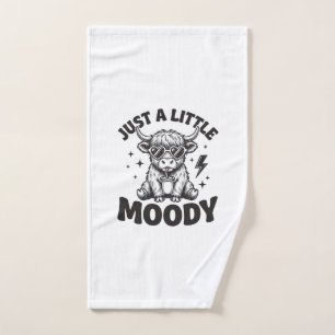 Moody Highland Cow Vintage Engraving Shirt Design_ Hand Towel