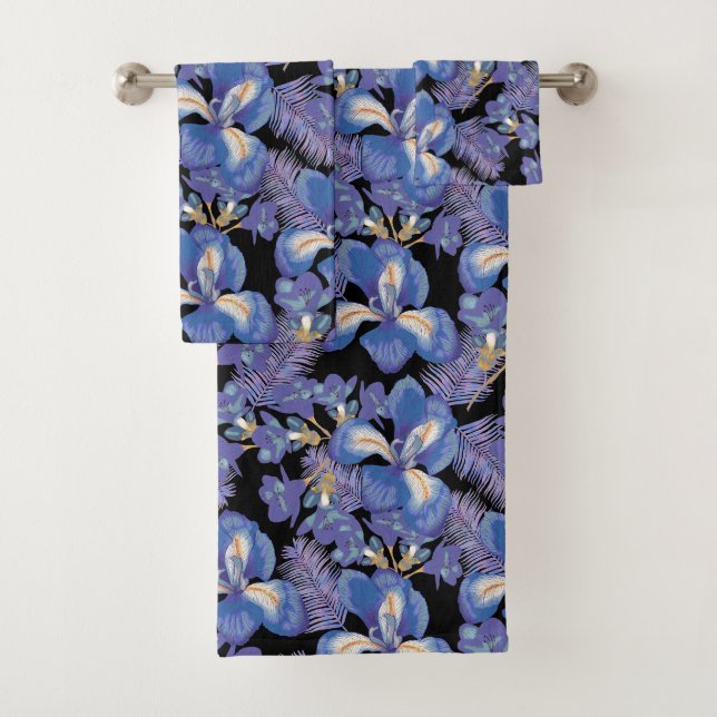 Moody iris bath towel set (Insitu)