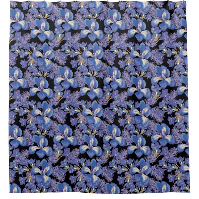 moody iris shower curtain (Front)