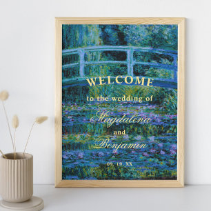 Moody Jewel Tones Monet Water Lilies Wedding Poster