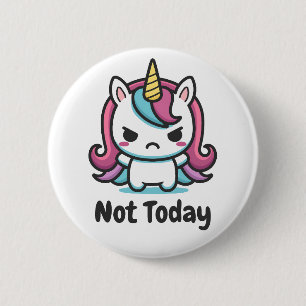 Moody Kawaii Unicorn Custom Text 6 Cm Round Badge
