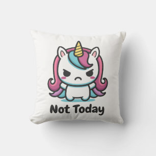 Moody Kawaii Unicorn Custom Text Cushion