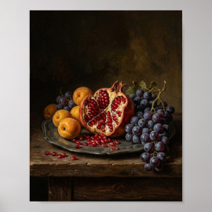 Moody Kitchen Fruit Still Life II Poster