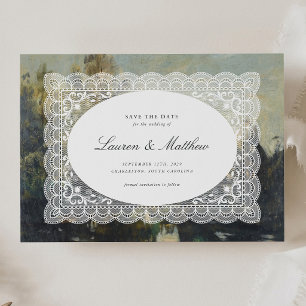 Moody Lake Fine Art Lace Save the Date