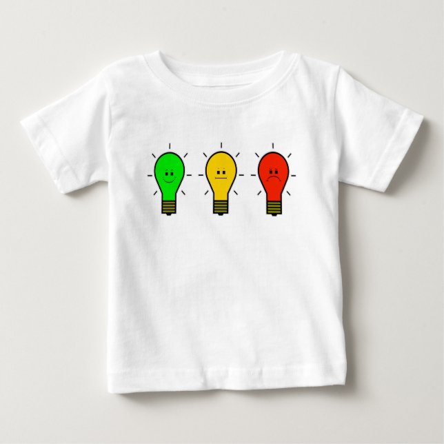 Moody Lightbulbs in Stoplight Colours Baby T-Shirt (Front)