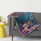 Moody Luxe Marble | Deep Purple and Teal Rose Gold