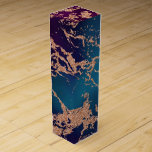 Moody Luxe Marble | Deep Purple and Teal Rose Gold Wine Box<br><div class="desc">Dark and sophisticated watercolor marble in a deep moody jewel tone turquoise blue and purple violet elegant unicorn-inspired ombre palette. This feminine hand-painted gradient adds the perfect pop of colour. From the "Modern Watercolor Marbles" collection, this design features abstract fluid swirls creating a cool pattern accented by glitter veins to...</div>