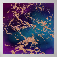 Moody Marble | Luxe Deep Purple Teal Rose Gold