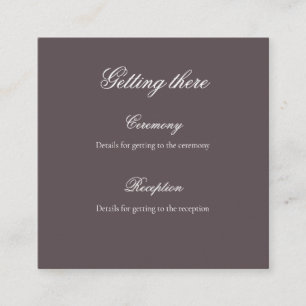 Moody Mauve Lavender Iris Wedding Details Card