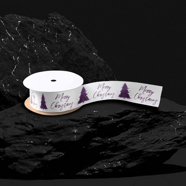Moody Merry Christmas | Deep Plum Purple Tree Satin Ribbon (Creator Uploaded)