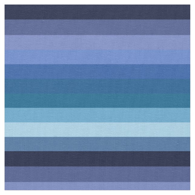 Moody Midnight Ocean Blue Gradient Stripe Pattern Fabric (Close Up)