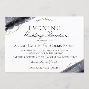 Moody Midnight Wedding Reception Invitation