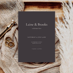 Moody Minimal Typography Wedding Invitation
