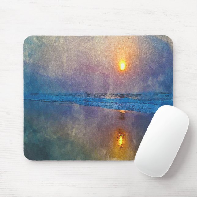 Moody misty seaside sunrise  mouse pad (With Mouse)