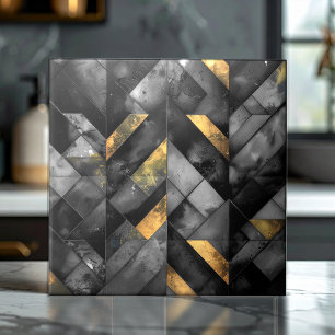 Moody Modern Mosaic Black ID1185 Ceramic Tile