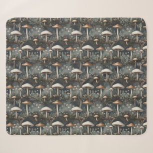 Moody Mushroom Forest Sherpa Blanket