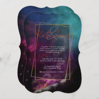 Moody Nebula Among the Stars Wedding Invitation
