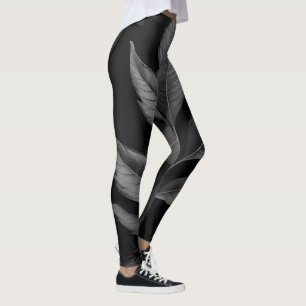 Moody Night Sky Midnight Jungle Black Leggings