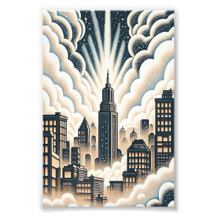 Moody Noir Skyline Wall Art