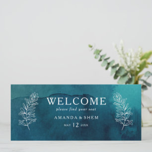 Moody Ocean Watercolor Hanging Seating Chart