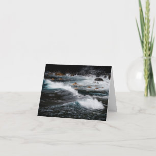 Moody ocean waves, art photo card
