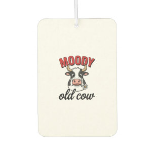 Moody Old Cow Vintage Funny Cow Shirt Design_1 Car Air Freshener