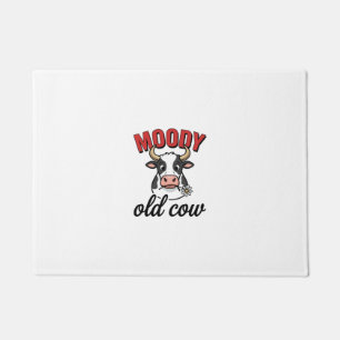 Moody Old Cow Vintage Funny Cow Shirt Design_1 Doormat