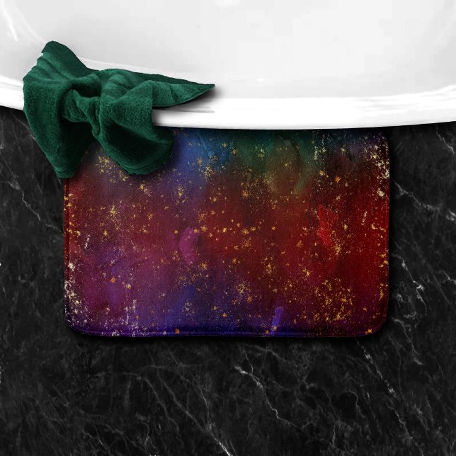 Moody Ombre | Psychedelic Grunge Gold Stardust Bath Mat (Creator Uploaded)