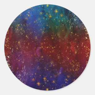 Moody Ombre   Psychedelic Grunge Gold Stardust Classic Round Sticker