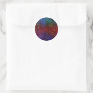 Moody Ombre Psychedelic Grunge Gold Stardust Classic Round Sticker