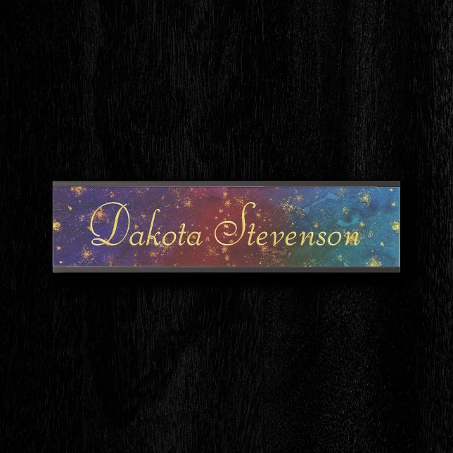 Moody Ombre | Psychedelic Grunge Gold Stardust Door Sign (Creator Uploaded)