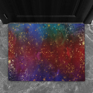Moody Ombre Psychedelic Grunge Gold Stardust Doormat