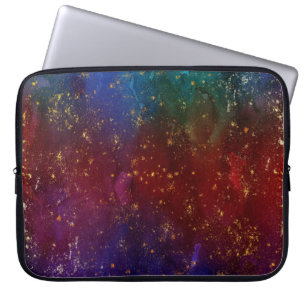 Moody Ombre   Psychedelic Grunge Gold Stardust Laptop Sleeve