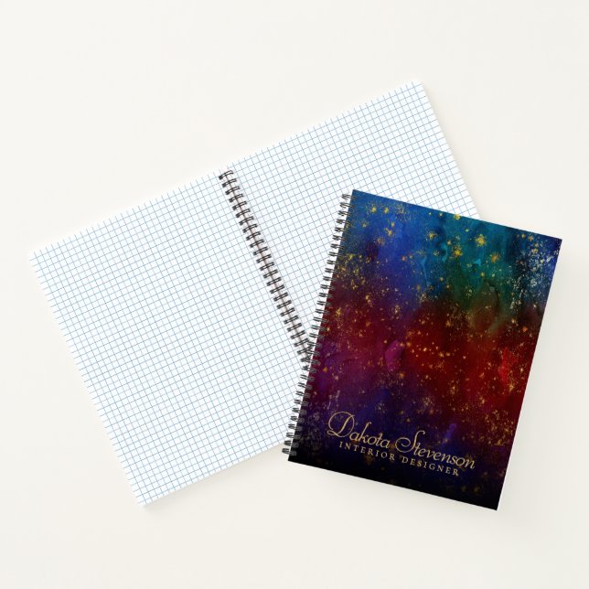 Moody Ombre | Psychedelic Grunge Gold Stardust Notebook (Inside)
