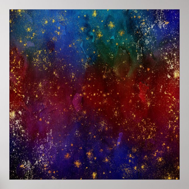 Moody Ombre | Psychedelic Grunge Gold Stardust Poster (Front)