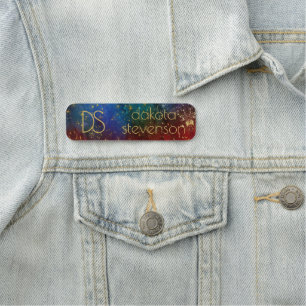 Moody Ombre   Psychedelic Grunge Stardust Branding Name Tag