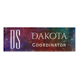 Moody Ombre   Psychedelic Grunge Stardust Monogram Name Tag