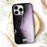 Moody Ombre Purple Gradient Trendy Monogrammed iPhone 16 Pro Case<br><div class="desc">Protect your phone in style with this elegant "Ethereal Mist" iPhone case featuring a captivating design and shimmering faux metallic accents. Perfect for those who love luxury and modern art, this case is available for many iPhone and Samsung models, offering both Barely There and Tough case options to suit your...</div>