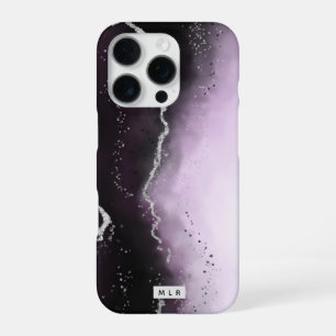 Moody Ombre Purple Gradient Trendy Monogrammed iPhone 16 Pro Case