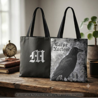 Moody Onyx Gothic Raven Tote Bag
