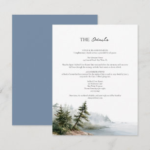 Moody Oregon Coast Pine Landscape Wedding Detail  Enclosure Card