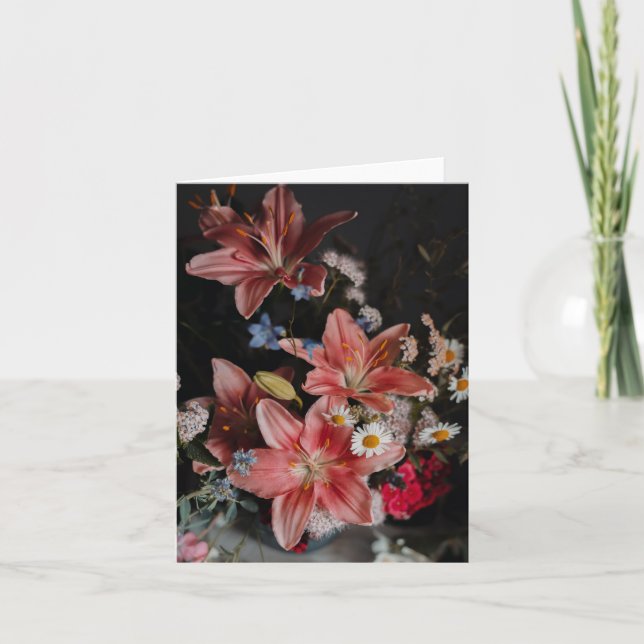 Moody painting-like floral art photo card (Front)