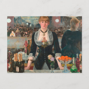 Moody Parisian Bar Manet A Bar at the Folies-Bergè Postcard