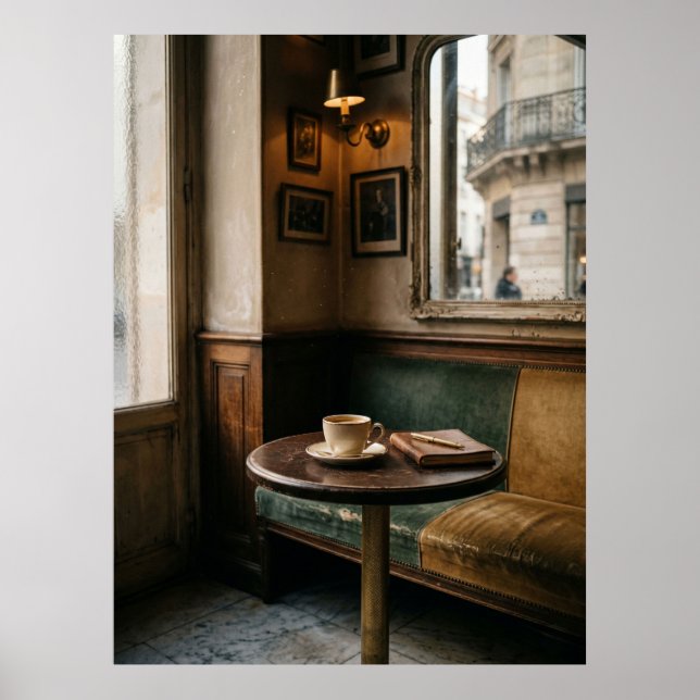 Moody Parisian Café Interior Poster (Front)