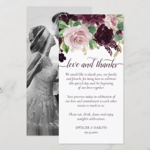 Moody Passion   Dramatic Purple Wine Roses Photo Thank You Card