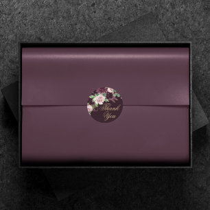 Moody Passion   Dramatic Purple Wine Thank You Classic Round Sticker