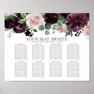 Moody Passion   Purple Floral Garland Seat Chart