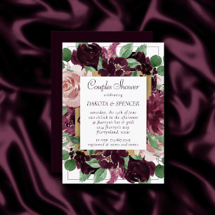 Moody Passions   Dramatic Purple Couples Shower Invitation